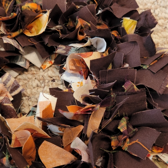 Handmade Fall Fabric Wreath 8 Inch - Picture 4 of 4